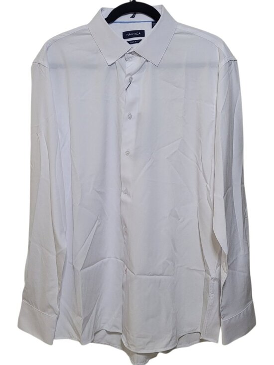 Nautica Other - Nautica Mens Performance Dress Shirt Slim Fit Stretch White Button Down XL NEW
